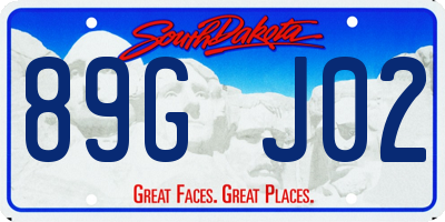 SD license plate 89GJ02