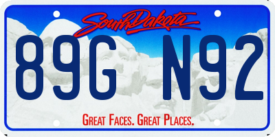 SD license plate 89GN92