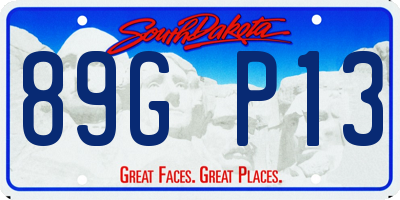 SD license plate 89GP13