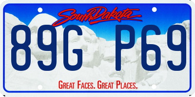 SD license plate 89GP69
