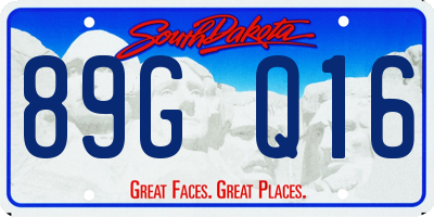 SD license plate 89GQ16