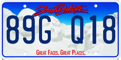SD license plate 89GQ18