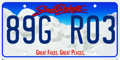 SD license plate 89GR03