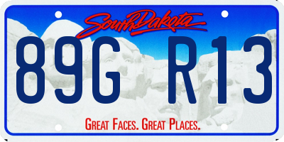 SD license plate 89GR13