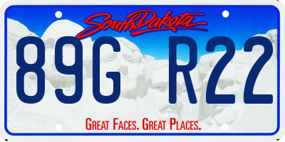 SD license plate 89GR22