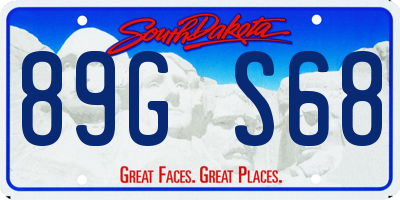 SD license plate 89GS68