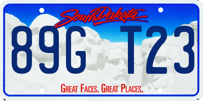 SD license plate 89GT23