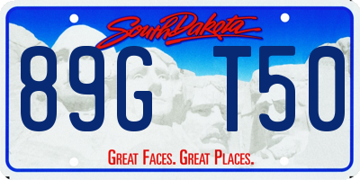 SD license plate 89GT50