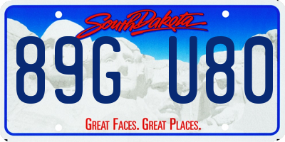 SD license plate 89GU80