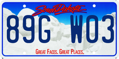 SD license plate 89GW03