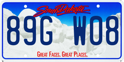 SD license plate 89GW08