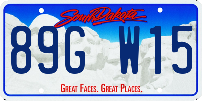 SD license plate 89GW15