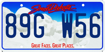 SD license plate 89GW56