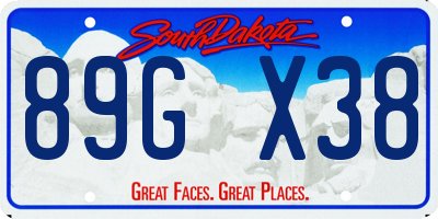 SD license plate 89GX38