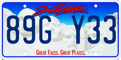 SD license plate 89GY33