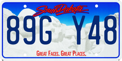 SD license plate 89GY48