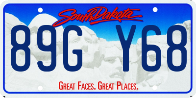 SD license plate 89GY68