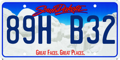 SD license plate 89HB32