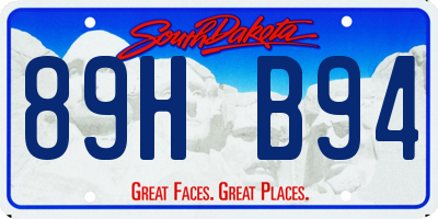 SD license plate 89HB94