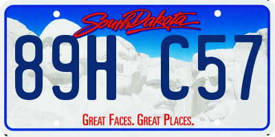 SD license plate 89HC57