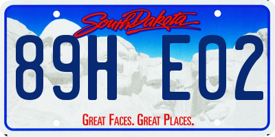SD license plate 89HE02