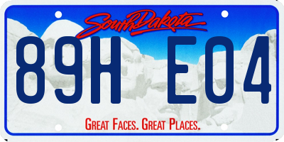 SD license plate 89HE04