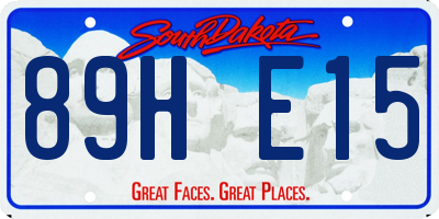 SD license plate 89HE15