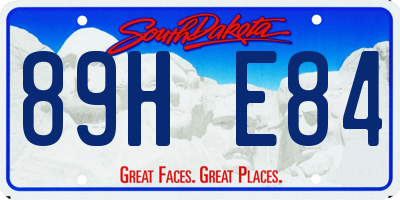 SD license plate 89HE84