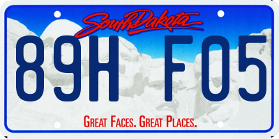 SD license plate 89HF05