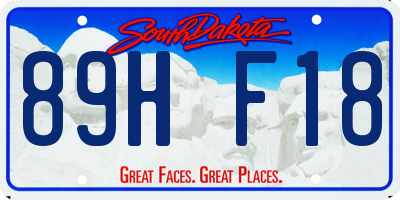 SD license plate 89HF18