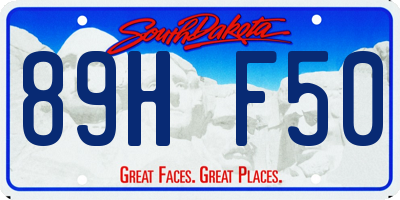 SD license plate 89HF50
