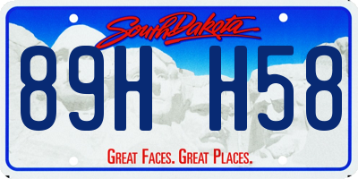 SD license plate 89HH58