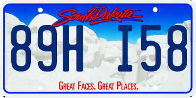 SD license plate 89HI58