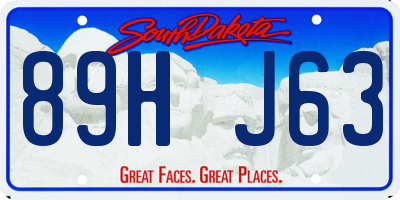 SD license plate 89HJ63