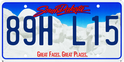 SD license plate 89HL15