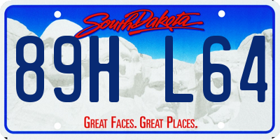 SD license plate 89HL64