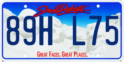 SD license plate 89HL75