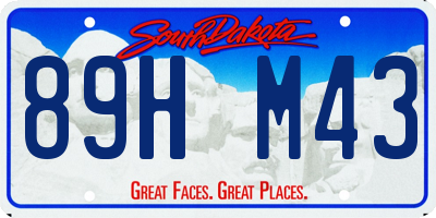 SD license plate 89HM43