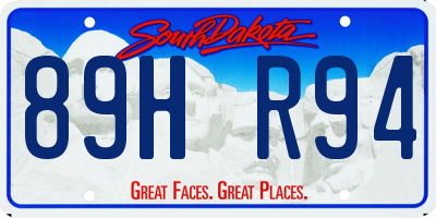 SD license plate 89HR94