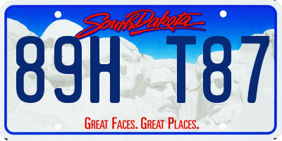 SD license plate 89HT87
