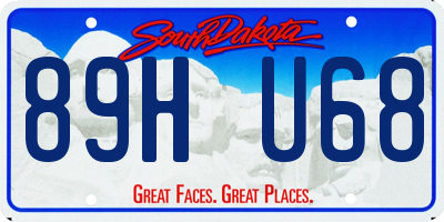 SD license plate 89HU68