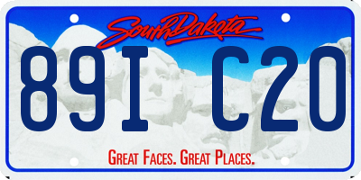 SD license plate 89IC20