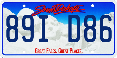 SD license plate 89ID86