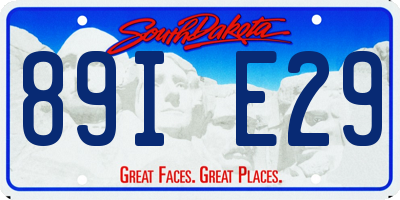 SD license plate 89IE29