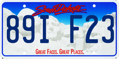 SD license plate 89IF23