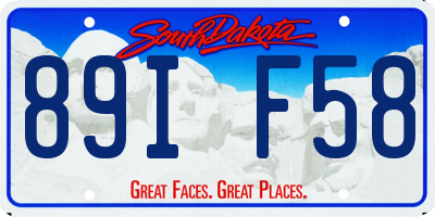 SD license plate 89IF58