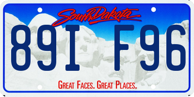 SD license plate 89IF96