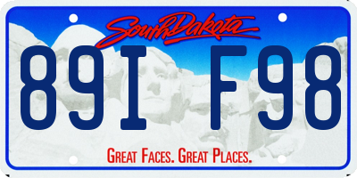SD license plate 89IF98