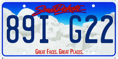 SD license plate 89IG22