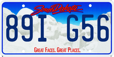 SD license plate 89IG56
